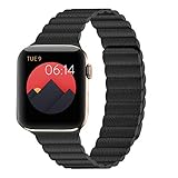 Compatible with Apple Watch Band 44mm 42mm Color Onyx - Enhanced Adjustable Leather Strap with Magnetic Closure System for iWatch Series 4/3/2/1