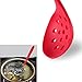 Luckycivia 2 PACK Silicone Slotted Spoon, Premium Silicone Perforated Spoon, Straining Ladle Plastic Skimmer Slotted Spoon, （Red and Black）