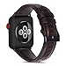 OUHENG Compatible with Apple Watch Band 42mm 44mm, Genuine Leather Band Replacement Compatible with Apple Watch Series 6 5 4 3 2 1 SE 42mm 44mm, Brownish Black
