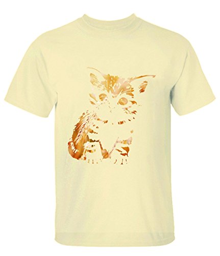 HappyAnimal Man Fashion Funny Sunny Wheat Field Super Cute Little Kitten Cat T-Shirt XS lightYellow