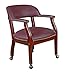 Regency Ivy League Captain Chair with Casters, Burgundy