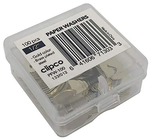 Clipco Paper Washers 1/2-Inch Brass Plated (100-Pack) - Thumbnail 4
