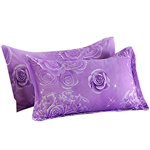 Pillow Cases 2 Pack, Ruffle-pleated Breathable Fade Resistant Pillow Cases Standard Size Pillow Cover Protectors Soft Pillowcases