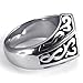 KONOV Stainless Steel Thors Hammer Men's Ring,Black - Size 13
