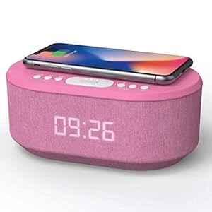 Radiowekker voor Draadloze Oplader, Wekkerradio Digitale met Bluetooth, USB-oplader, Dimbaar LED Display en Dual Alarm…