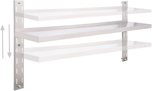 Vidaxl Estante De Pared Flotante Acero Inoxidable Casa Hogar