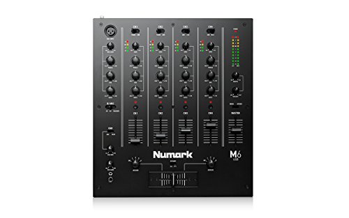 Numark M6 USB - 4-Channel DJ Mixer with Built-In Audio Interface, 3-Band EQ, Microphone Input and Replaceable Crossfader with Slope Control