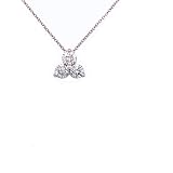 Round Diamond 3 Stone Pendant Necklace 