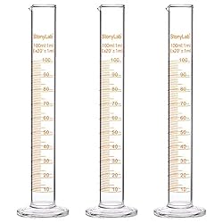 StonyLab 3-Pack Borosilicate Glass 100ml Heavy Wall