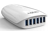 LDNIO 27W 6-port USB Portable Travel Charger Adapter for iPhone 7/7 Plus/6s/6s plus/6/6 Plus/SE, iPad Air 2/Pro/mini 3, Samsung Galaxy S7/S6/S6 edge, LG G5 and More Digital Devices with SmartID Tech