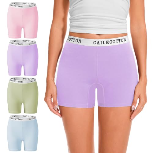 Boy Shorts Underwear for Women Cotton Boxer Briefs Full Coverage 4 Pack at Amazon