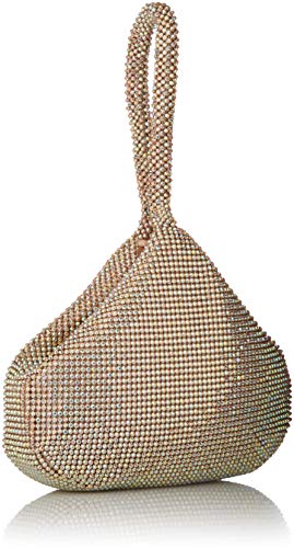 Jessica McClintock Women's Staci Mesh Wristlet Pouch, Light Gold Iridescent