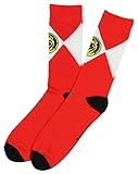 Mighty Morphin Power Rangers Mens Crew Socks (Red)