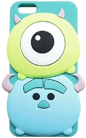 iPhone 5/5S Case, Maxbomi - 3D Cute Cartoon Alien Monsters Mike Wazowski and James P. Sullivan Sulley Soft Silicone Rubber Protective Skin Protector Back Cases Cover for iPhone 5/5S