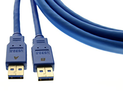 Aleratec SuperSpeed USB 3.0 (2) Type A Male to (2) Type B Male Snake Cable, Blue, 6ft (1.82m)