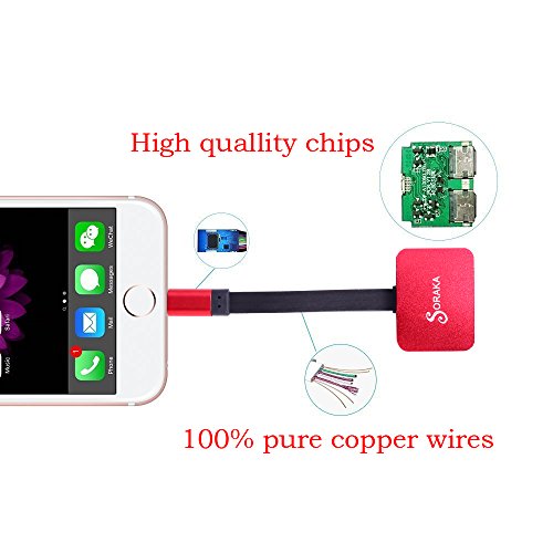 SORAKA 2 in 1 Lightning Adapter and Splitter for iPhone 7/iPhone 7 Plus/ iPhone 8/ iPhone 8 plus/iPhone X, (Support iOS 11) Dual Audio & Charge & Call Function (Black)