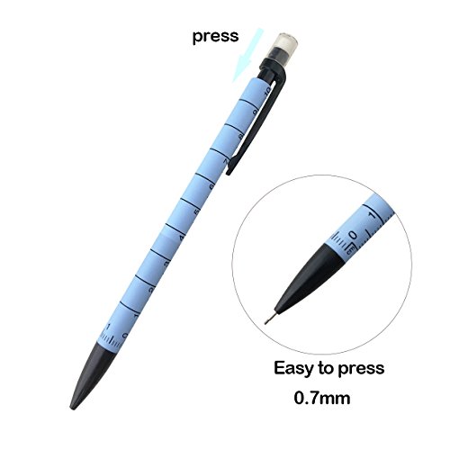 Hapree 48 Pieces Mechanical Pencils Set 0.7mm Medium Point with Eraser and 4 Tubes HB Lead Refills for Writing Drawing