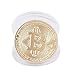zcccom 10 Pcs Bitcoin Coin Deluxe Collector’s Set | Featuring The Limited Edition Original Commemorative Tokens Each Coin Comes w/ a Plastic Round Display Case (10 pcs Gold)