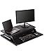 Stand Up Desk Store AirRise Pro Two Tier Standing Desk Converter Monitor Stand with Built-in Keyboard Tray (Black, 32