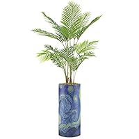 SIGNWIN Areca Palm Tree with Illustrated Vincent Van Gogh Starry Night Vase Astronomy & Space Shapes Minimalism Zen Relax/Calm Multicolor Ultra for Living Room, Bedroom, Office - X-Large 5 Feet (60