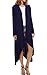Meaneor Women's Long Sleeve Waterfall Asymmetric Drape Open Long Maxi Cardigan, XX-Large, Navy Blue1