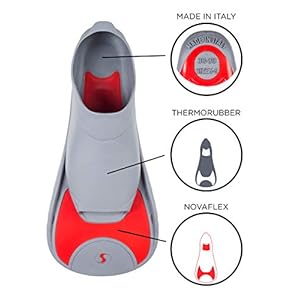 Schnorchelmasken 418j6NPhAcL. SS300 Made in Italy. Kurze Trainingflossen. Top Preis-Leistungs-Verhältnis
Kompakt & leicht. Anatomisches Fußbett für optimale Passform. Einfaches An- und Ausziehen
Rutschfest durch Profil an Unterseite. Speziell für Training und Muskelaufbau designt. Auch sehr gut zum Schnorcheln, Tauchen & Schwimmen