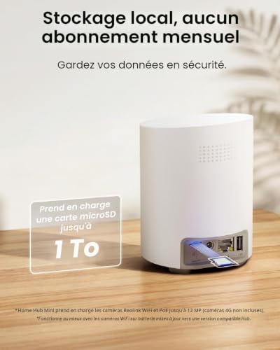 Système Caméras Surveillance sans Fil 4MP, HomeHub Mini + Lumus x2