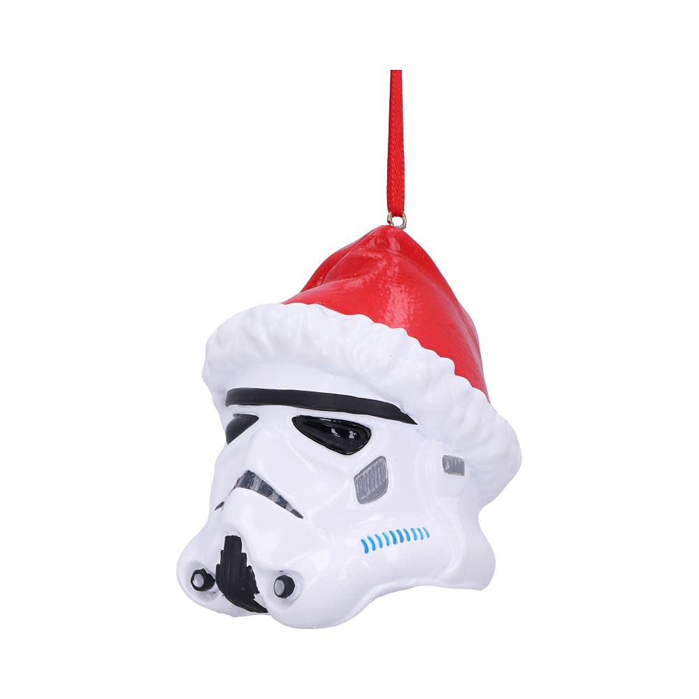 Nemesis Now Stormtrooper Santa Hat Hanging Ornament 8.3cm, Resin, White, Officially Licensed Stormtrooper Merchandise, Christmas Decoration, Cast in the Finest Resin, Expertly Hand-Painted