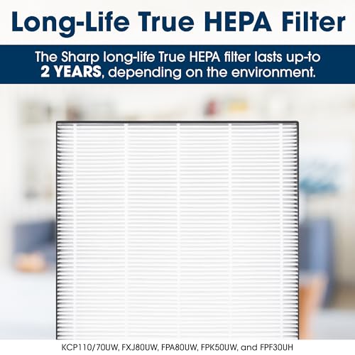 SHARP Air Purifier with True HEPA filter. Covers up to 690 sq. ft. for Small Rooms, such as Bedroom, Office or Dorm Room, for Dust, Smoke, and Pollen. FPF30UH