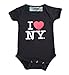 I Love NY New York Baby Infant Screen Printed Heart Bodysuit Black Small 0-6 ...