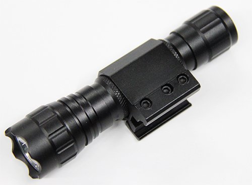 m1surplus Tactical 300 Lumen LED USB Rechargeable Flashlight Kit With Strobe Function, Curly Cord Switch And Mount Fits Weaver Picatinny Mounts