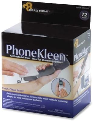 Wholesale CASE of 10 - Read/Right PhoneKleen Wipes-Phone Kleen Wipes, Pre-Moistened, 72/BX
