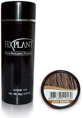 FIXPLANT Keratin Hair Building Fibers, Hair Loss Concealer. the 30 Second "HAIR TRANSPLANT" Regular Size 25 gm, 0.88 oz (Light Brown)