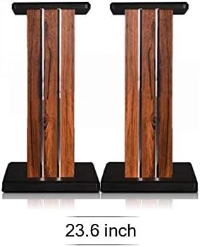 GDHD M3 Authentic Wooden Bookshelf Speaker Stand Pair with Energy Absorbing Design Idea for Home Theater System Karaoke System (Cherry Wood, 23.6 Inch)