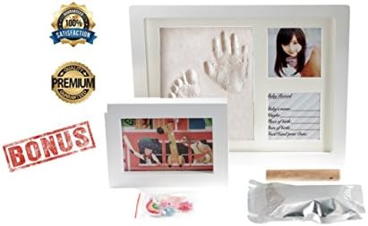 Premium Clay Baby Footprint &amp; Handprint Picture Frame Kit- Perfect Gift for baby shower gift, Expected Parents and Grandparents