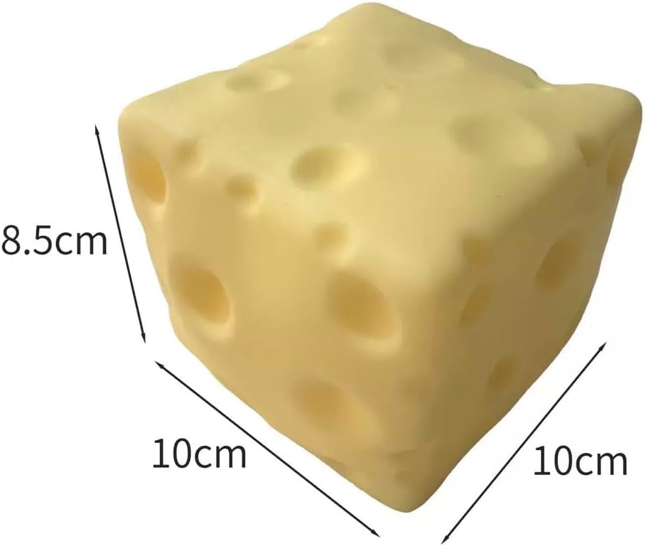 SLEEPHEAD® 10cm Large Cheese Squishy Slow Rising ，Cute Cheese Block Fidget Toy for Anxiety Relief Soft Silicone ，Squeeze Cheese Squishy Toy for Adults Teens Desk Decor & Party Favor