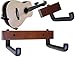 Angled Guitar Hanger Tilt and Display Your Guitar, Ukulele, Bass, Banjo at a Slanted Angle Sideways - Hang for easy access (Dark Stain)