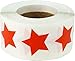 Red Star Shape Stickers 0.75 Inch 500 Adhesive Labels