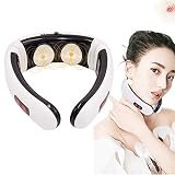 Back Neck Massager - Kneading Massage with Heat for Shoulders and Neck - Use at Home, Office, and Car (White)