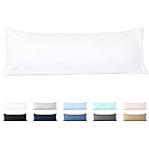 Body Pillow Cover 20x60 Body Pillow Case 100% Egyptian Cotton 600 Thread Count Soft & Skin-Friendly 1 Piece Body Pillowcase with Zipper Closure - 20x60 Inches, White