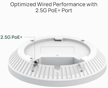 Omada EAP720 Wi-Fi 7 Access Point BE3600 Dualband, 1 × 2,5G-Port, PoE- oder DC-Betrieb, MLO, WPA3, Nahtloses Roaming, Einfache Einrichtung, Fernverwaltung über Omada