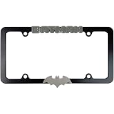 DC Comics Chrome and Black Metal Batman License Plate Frame - Single