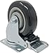 4 Pack Caster Wheels Swivel Plate Brake Casters On Black Polyurethane Wheels (4 inch with Brake)