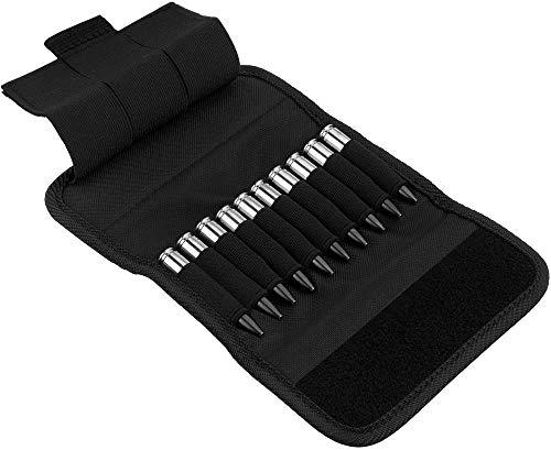 BRONZEDOG Shotgun Ammo Pouch Waterproof Arm Band Case Nylon Hunting Accessories 12 Gauge or .30-30 .308 Caliber (Black 7.62 Cal)