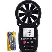 HOLDPEAK 866B Digital Anemometer Handheld Wind Speed Meter for Measuring Wind Speed, Temperature and Wind Chill with Backlight and Max/Min