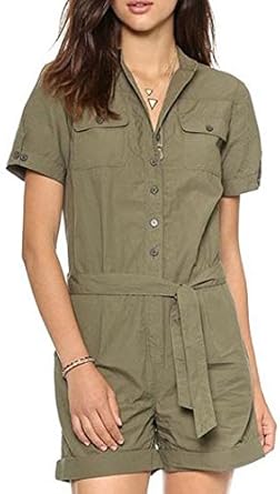 khaki military playsuit