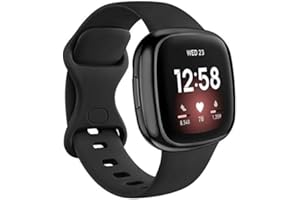 VANJUA [Band + Case] for Fitbit Versa 3 Bands/Fitbit Sense Silicone Bands for Women Men, TPU Screen Protector Case for Fitbit Versa 3 / Sense