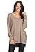 A+D Women's Oversized Extra Soft V-Neck Pullover Sweater Long Sleeved Sweater Top with Hi-Low