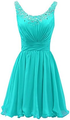 Lorderqueen Women's Pleat Beaded Sexy Bridesmaid Dress Evening Gowns Size 2 Tiffany Blue