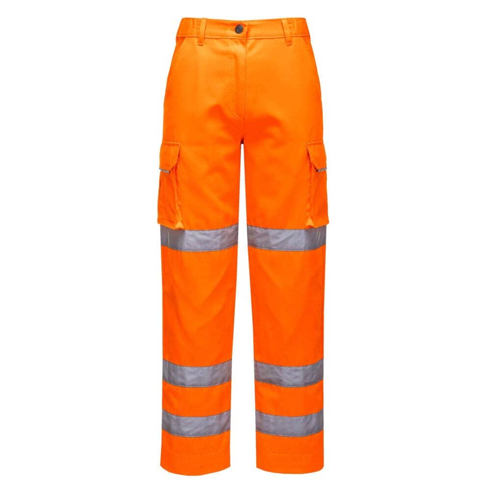 Portwest Women's Hi-Vis Trouser, Size: S, Colour: Orange, LW71ORRS